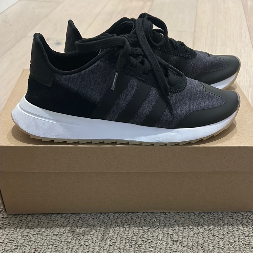 Adidas Black and Gray Athletic Shoes